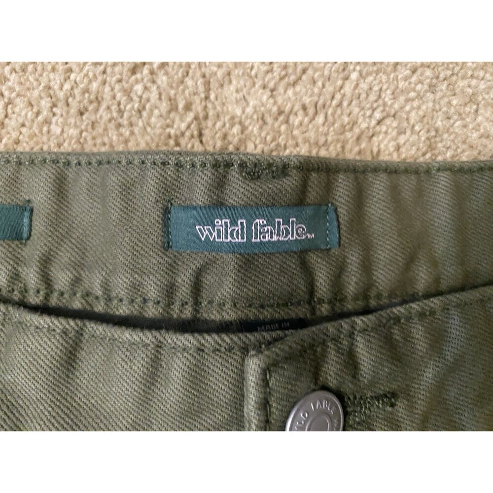 Wild Fable Mid-Rise Wide Leg Baggy Cargo Pants Camo Green Women’s Size 8 - Picture 4 of 16